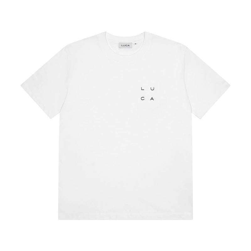 Heavyweight-organic-cotton-LUCA t-shirt-with-a-large-bold-self-love juice-artwork-print-on-the-back-featuring-a-clean-unisex-fit